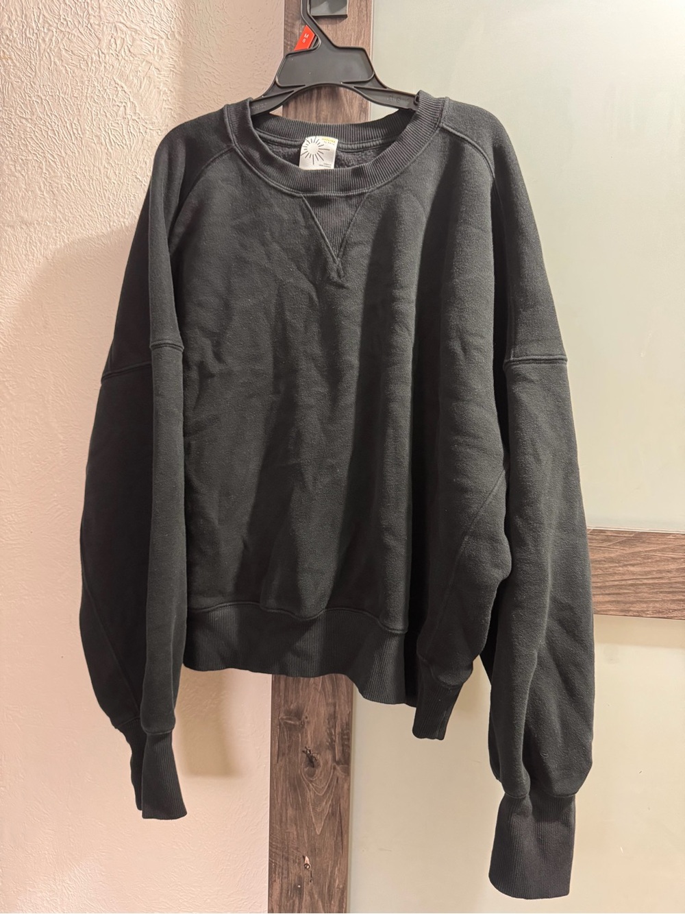 aerie Black Crewneck Sweatshirt